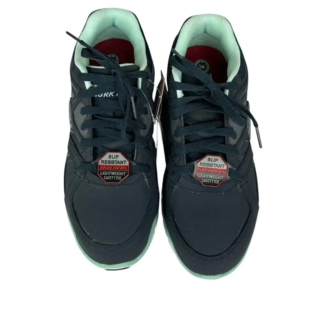 Skechers Jackie Nubuck Leather Industrial Construction Shoes Alloy Toe Size 8.5